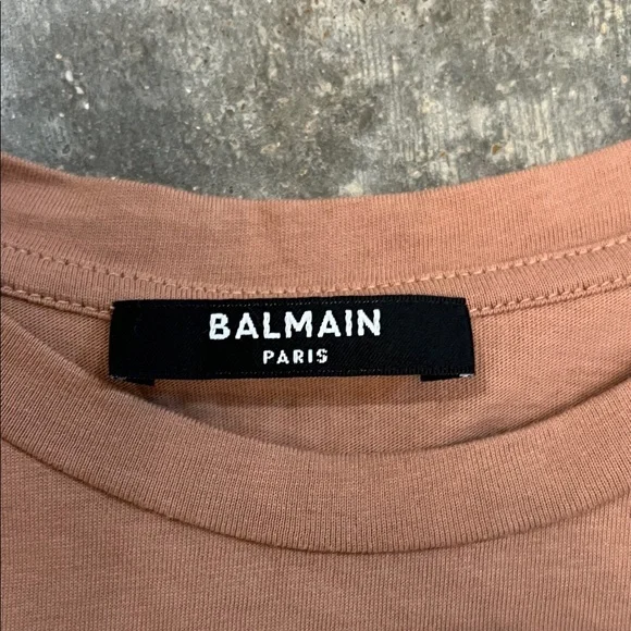Authentic Balmain Paris Short Sleeve Tee - Rose Tan - Picture 2 of 5